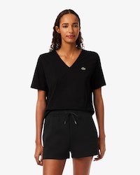 Camiseta de corte holgado con cuello de pico de algod&oacute;n suave