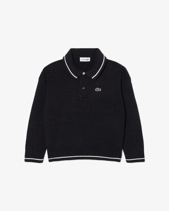 Polo de manga larga de mezcla de lana y algod&oacute;n