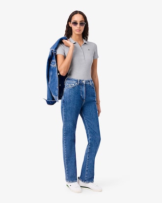 Polo de corte ajustado L.12.D de canal&eacute; de algod&oacute;n