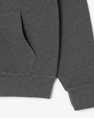 Sudadera con capucha de piqué con cremallera