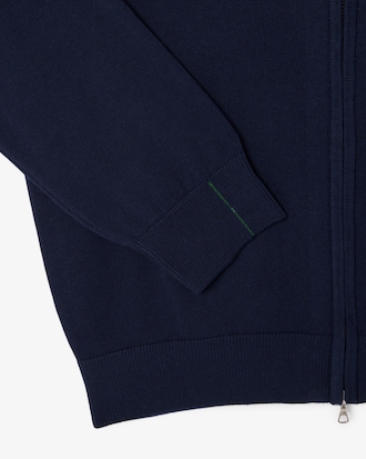 Jersey de cuello alto de algodón con cremallera