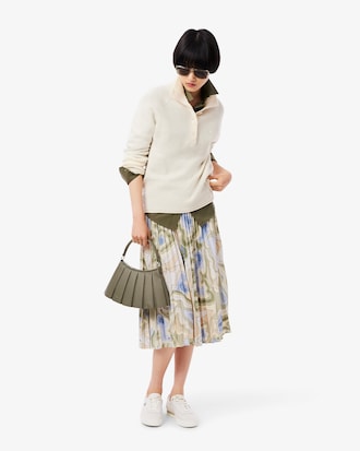 Falda plisada con estampado de topografía