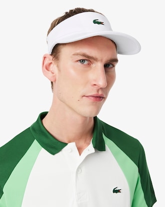 Visera deportiva de piqué y tejido de rizo