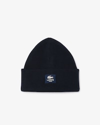 Gorro de canalé de algodón con insignia