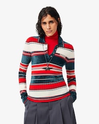 Jersey con cuello polo de rayas texturizadas Runway