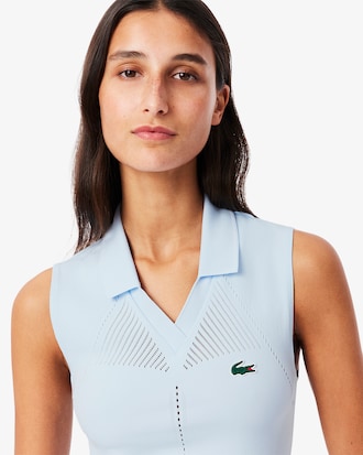 Polo de tenis sin mangas de punto elástico