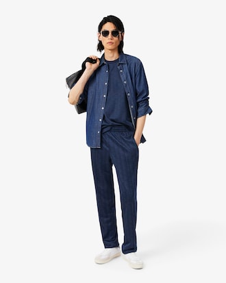 Pantal&oacute;n de ch&aacute;ndal de jacquard con monograma