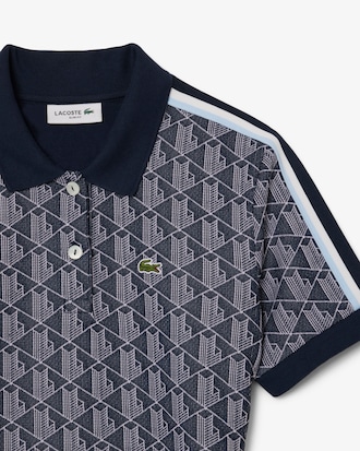 Vestido polo de corte ajustado de jacquard con monograma