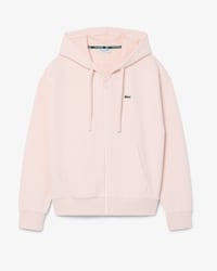 Sudadera con capucha de piqu&eacute; con cremallera