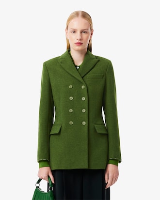 Blazer con cierre cruzado de lana flameada Runway