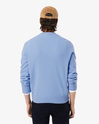 Jersey de cuello redondo de lana cardada