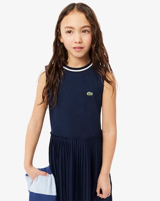 Vestido de punto jersey plisado sin mangas
