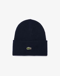 Gorro de lana con borde de canalé