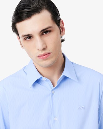 Slim Fit Striped Stretch Poplin Shirt