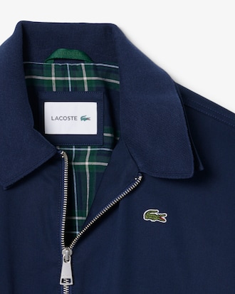 Chaqueta de tela de gabardina el&aacute;stica con cuello doble