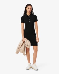 Vestido polo de corte ajustado de minipiqu&eacute; el&aacute;stico