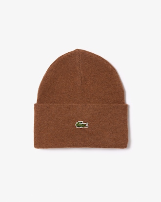 Gorro de lana con borde de canalé