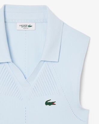Polo de tenis sin mangas de punto elástico