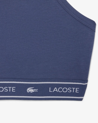 Bralette de algodón elástico con cinta de logotipo