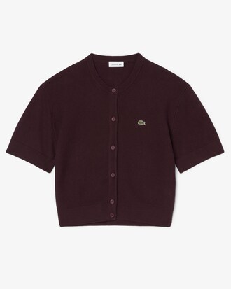Chaqueta de punto musgo de mezcla de lana y algod&oacute;n