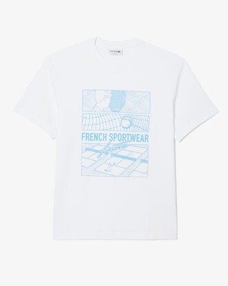 Camiseta de algodón con estampado de pista de tenis