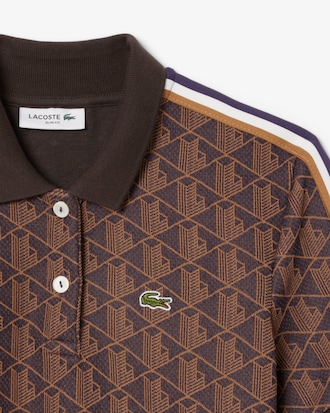 Vestido polo de corte ajustado de jacquard con monograma