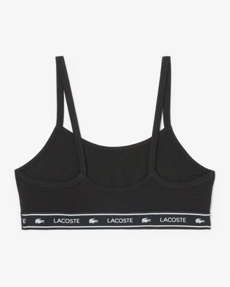 Bralette de algodón elástico con cinta de logotipo