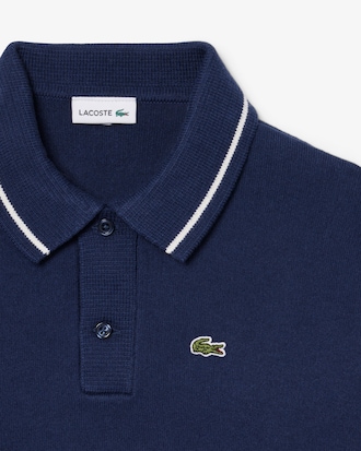 Polo de manga larga de mezcla de lana y algod&oacute;n