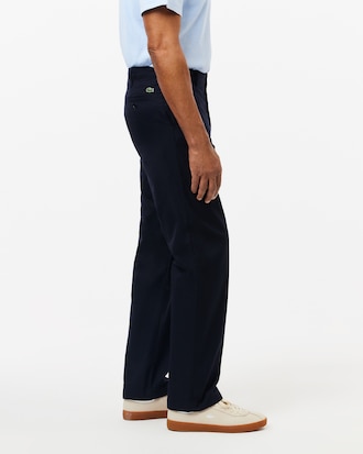 Pantalón de corte recto de sarga algodón