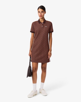 Vestido polo de corte ajustado de jacquard con monograma