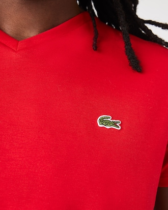 Camiseta de cuello de pico de algodón pima ligero