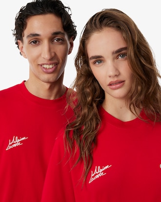 Camiseta gr&aacute;fica de punto jersey Lacoste x Alpine