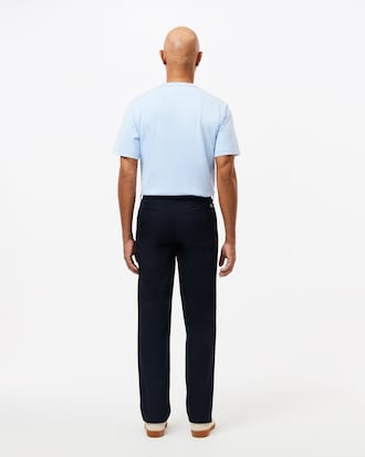 Pantalón de corte recto de sarga algodón