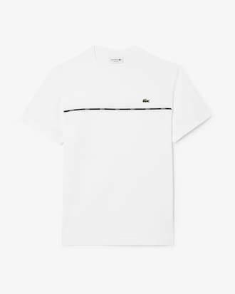 Camiseta de punto jersey de algodón con ribete de Lacoste