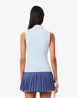 Polo de tenis sin mangas de punto elástico