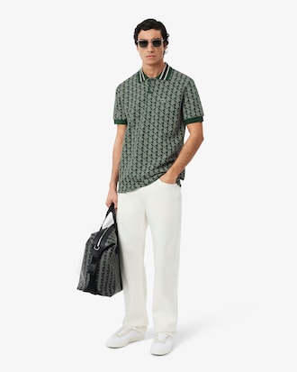 Polo de jacquard de corte cl&aacute;sico con monograma