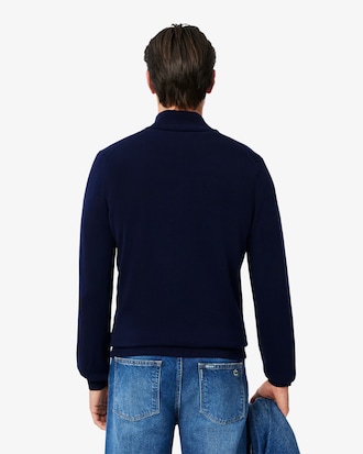Jersey de cuello alto de algodón con cremallera