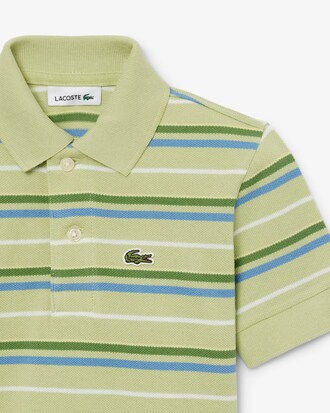 Polo de petit piqu&eacute; de rayas en contraste