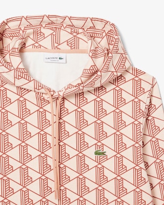 Sudadera con capucha de felpa con monograma