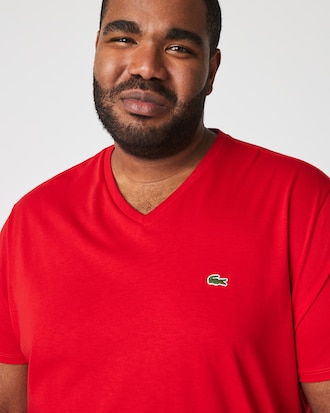 Camiseta de cuello de pico de algodón pima ligero