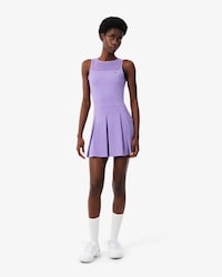 Vestido de tenis el&aacute;stico plisado en dos tejidos