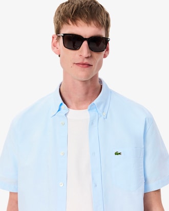 Camisa Oxford regular fit de manga corta
