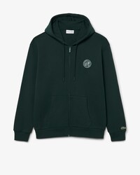 Sudadera con capucha y cremallera con insignia