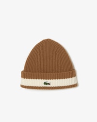 Gorro de lana cardada de punto de canalé