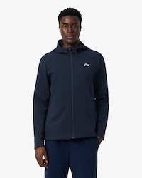 Sudadera deportiva el&aacute;stica con capucha y cremallera