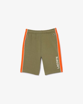 Pantalón corto de felpa con rayas en contraste