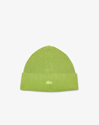 Gorro de algodón de canalé con efecto lavado