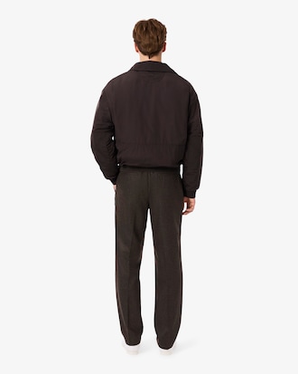 Pantal&oacute;n de espiguilla de lana de corte recto