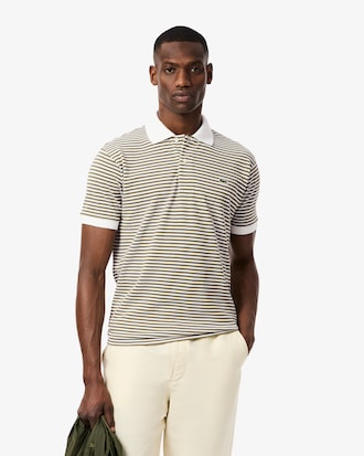 Polo de corte cl&aacute;sico de petit piqu&eacute; de rayas L.12.12