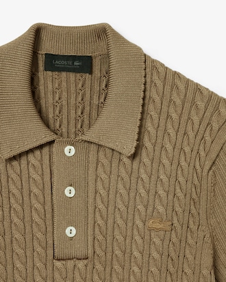 Jersey de cuello polo de punto de ochos Runway